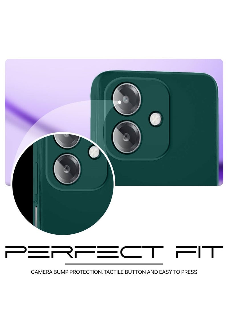 دبليو تيك غطاء حماية من السيليكون السائل الفاخر لهاتف اوبو A3x 5G 2024 - أخضر داكن - Image 3