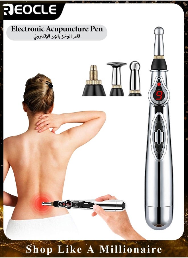 REOCLE - 3-in-1 Acupuncture Pen Electronic Acupuncture Pen Pain Relief Therapy Meridian Energy Pulse Massage Pen Powerful Meridian Energy Pen Relief Pain Tools - Image 1