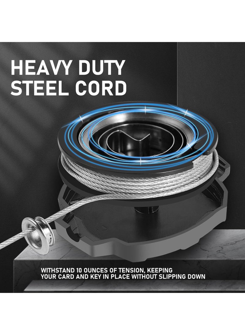 Heavy-Duty Retractable Badge Holder and Key Chain, 31.5" Tactical ID Card Reel for Secure Access and Management, Black - Image 4