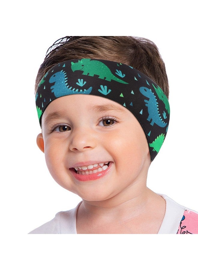 MoKo Swinmmers Headband For Kids Lovely Swimming Headband Ear Band For Kids Keep Water Out Waterproof Ear Protection Band For Bathing Swimming Ear Band For Kids Age 1 2 S Size Blue Rhino Dinosaur - Image 2