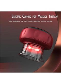 تراسل مجموعة العلاج بالحجامة الديناميكية الذكية من تراسل، جهاز تدليك بالسيلوليت ومزيل السيلوليت، اداة تدليك غوا شا مع 12 مستوى لدرجة الحرارة والشفط، تخفيف الضغط بنقرة واحدة (احمر)  - Image 2