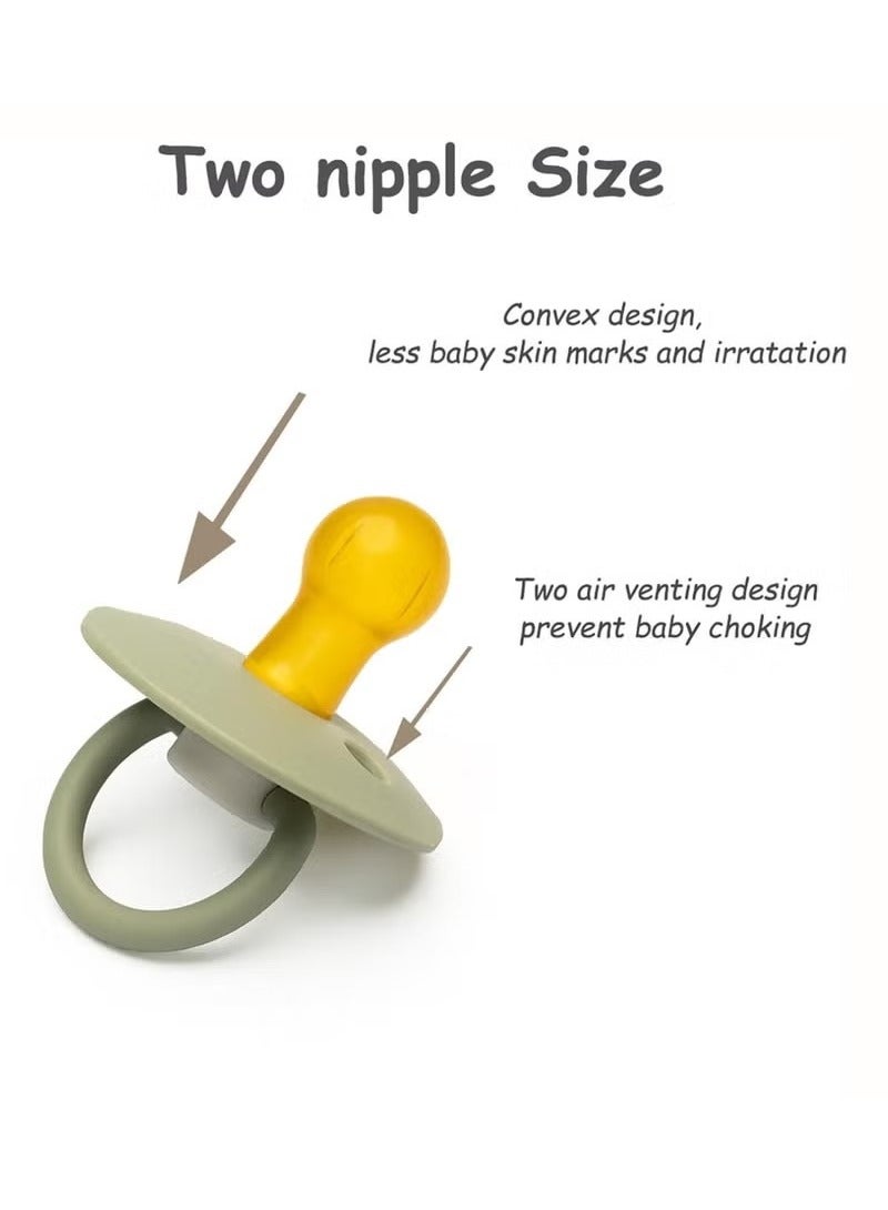 2 Pieces Portable Natural Latex Pacifier,Baby 0-12 Months（Blue and Green） - Image 3