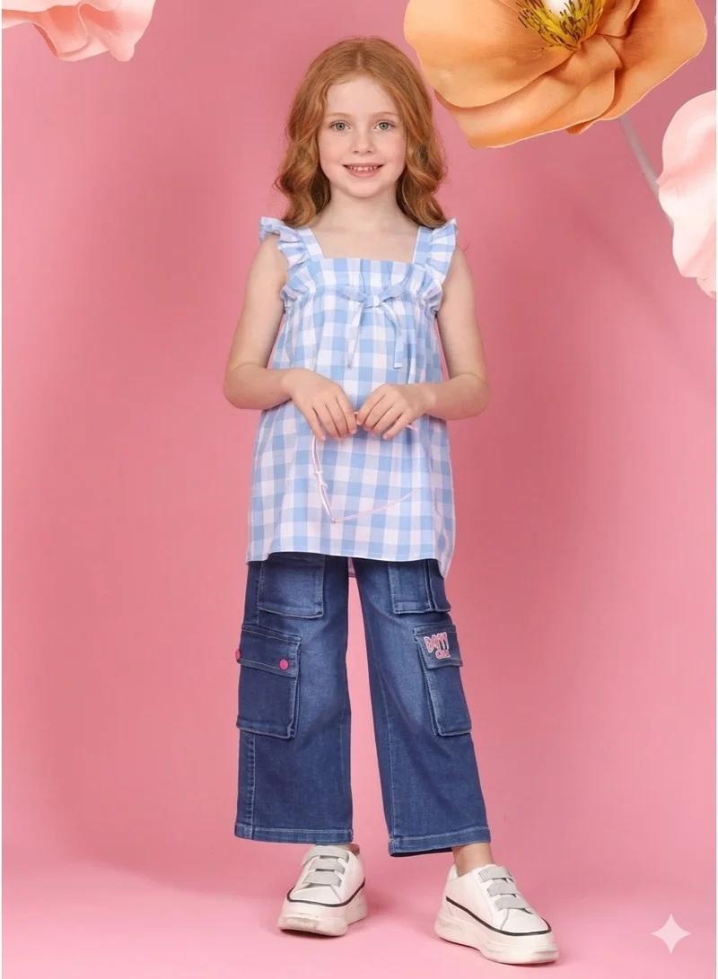 Saka Designs Checked Empire Top for Girls