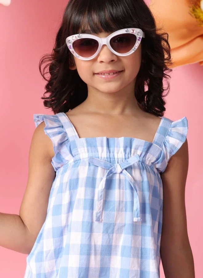 Saka Designs Checked Empire Top for Girls