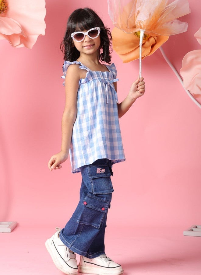 Saka Designs بلوزة إمبراطورية مخططة للفتيات - Image 3