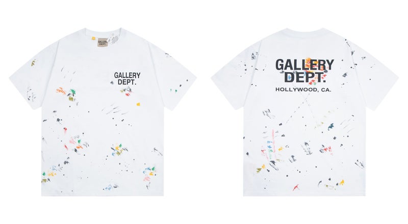 Gallery Dept Splash Ink Cotton Tee Unisex G339 White  - Image 1