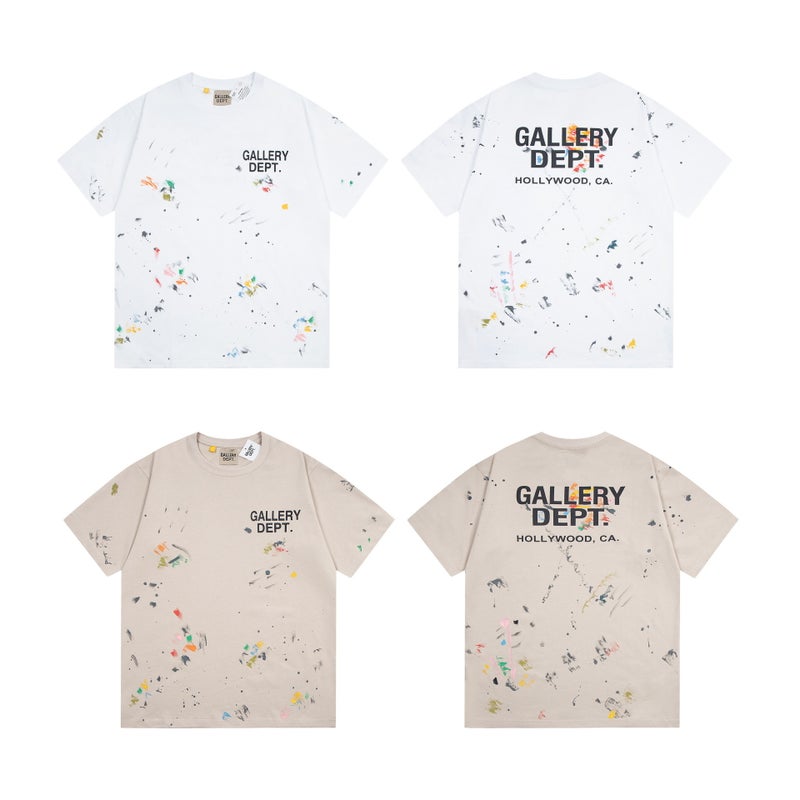 Gallery Dept Splash Ink Cotton Tee Unisex G339 White  - Image 3