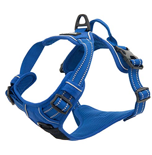 Voyager No Pull Dog Harness for Medium and Large Dogs, Dual Leash Attachments, Adjustable Soft but Strong Pet Harness with 3M Reflective Technology, Royal Blue Lattice Nylon, L (Chest: 25 - 30") - Image 4