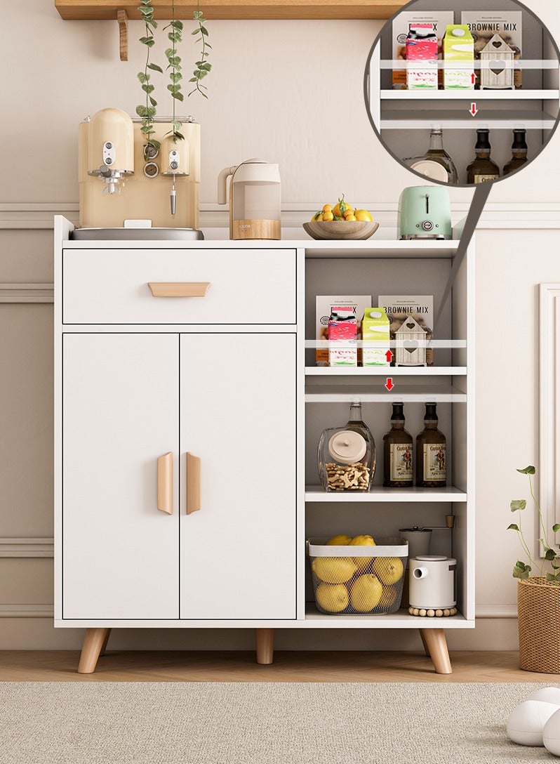 JANTENS Buffet Sideboard Cabinet with Storage,Coffee Bar Cabinet, Coffee Corner Sideboard Storage Cabinet for Kitchen, Living Room 80*35*100cm White - Image 4