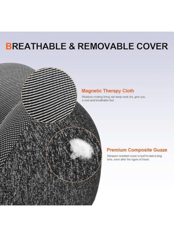 Optico Neck Pillow for Travel, Memory Foam Travel Pillow with Hood, Adult Airplane Pillow for Head Rest Neck Support, Portable Pillow for Office Cars Trains Long Flights Sleeping (Deep grey) - Image 4