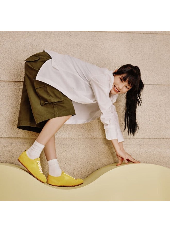 Toomanyshoes Celebrity Style Easy-wear White Sneakers Sports Training Shoes Women Retro Casual Neon Street Yellow Size 36 - Image 2