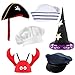 Hercicy 6 Pcs Kids Dress up Hats for Role Play Costume Hats Photo Booth CAPS for Cosplay Party Chef Police Firemen Wizard Pirate Lobster - Image 2
