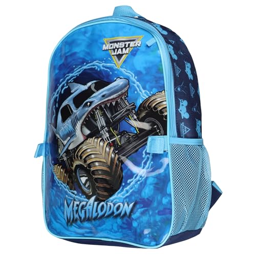 INTIMO Monster Jam Megalodon 5Piece Backpack Mega Set with Detachable Lunch box Water Bottle Pencil Case and Stickers Set - Image 3