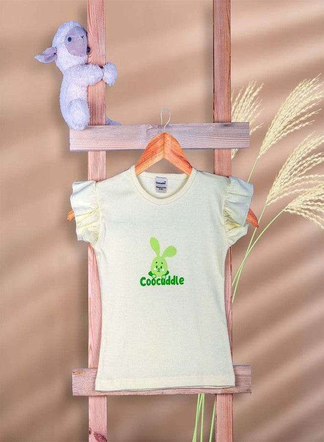 Coocuddle Organic Cotton Girls T-Shirt Set, Pack of 2 12 Months18 Months Yellow & Pink - Image 5