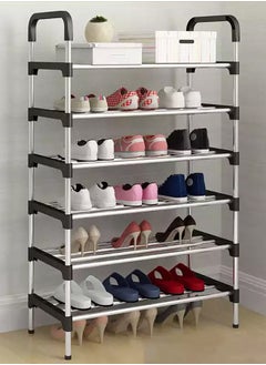 Shoe Rack 6 Tier Freestanding Stainless Steel Portable Shoe Cabinet Shoe Storage Organizer Stand Holder Keep Room Neat Door Space Saving