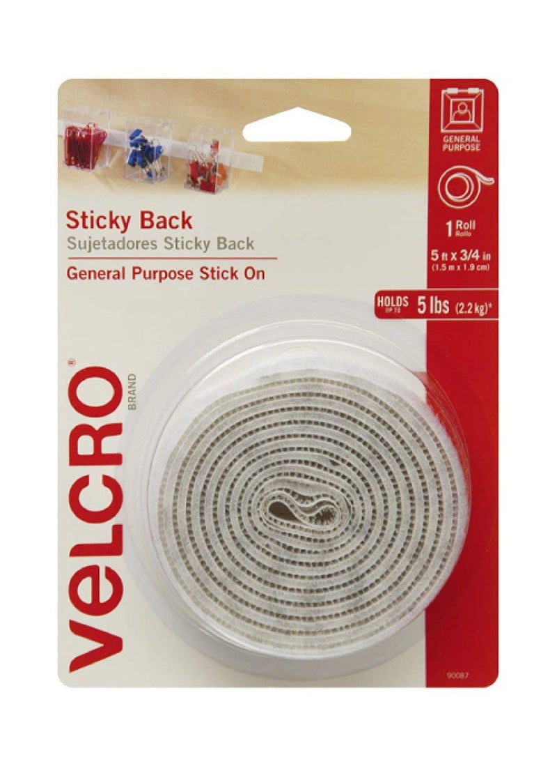 Velcro Tape 3/4Inch X 5Ft. White  - Image 1