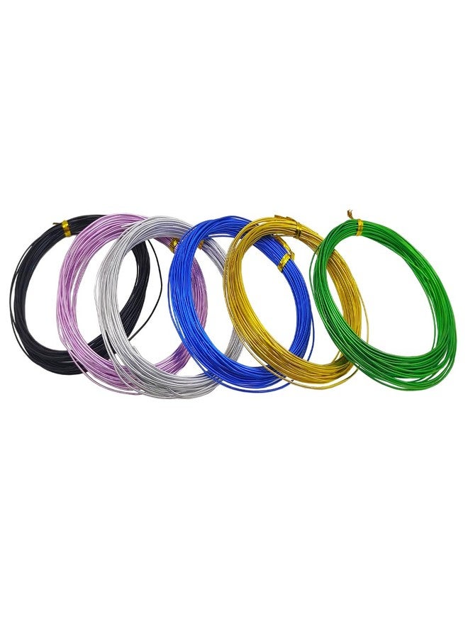 Leen4You 6 Rolls Aluminium Wire,Bendy Craft Wire,Flexible Modelling Wire for Jewellry Making, DIY Sculptures, Embellishments, Modelling Making and Crafts Wires (Diameter-1.5mm, Multicolor, 6) - Image 1