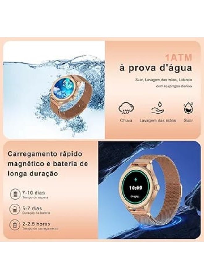 PEJE ZW06 Smartwatch for Men & Women – 1.19" AMOLED Screen, Bluetooth Call, 123 Sports Modes, 1ATM Water Resistant, Fitness Tracker - Image 3