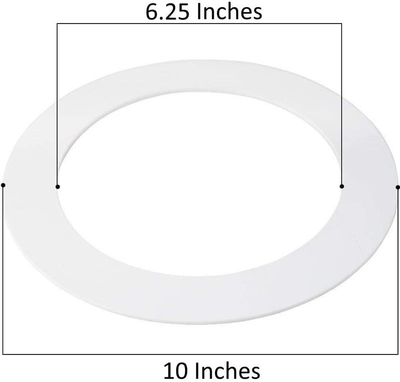 harrrrd 10 عبوة حلقة تريم بيضاء لامعة للإضاءة المعلقة، القطر الخارجي 10 بوصات، القطر الداخلي 6.2 بوصات - Image 3