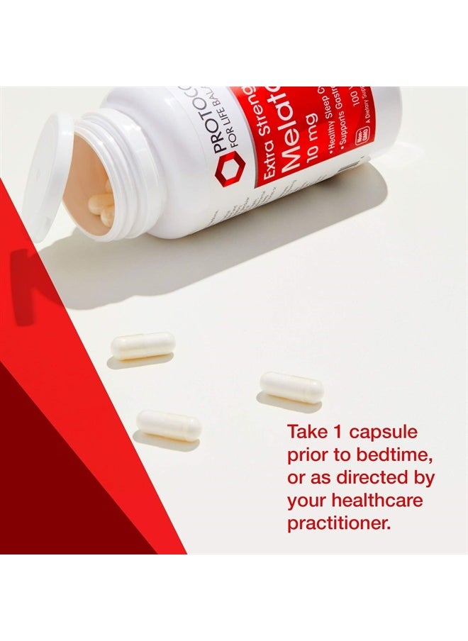 Protocol For Life Balance Protocol Melatonin 10mg - Extra Strength - Immune and Sleep Support for Adults - 100 Veg Caps  - Image 3