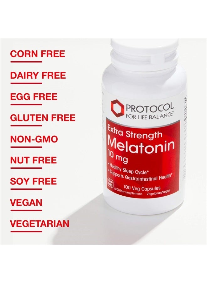 Protocol For Life Balance Protocol Melatonin 10mg - Extra Strength - Immune and Sleep Support for Adults - 100 Veg Caps  - Image 5