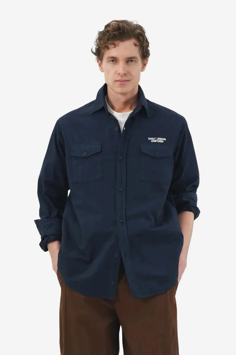 GIESTO Regular Fit Long Sleeve Shirt with Pocket