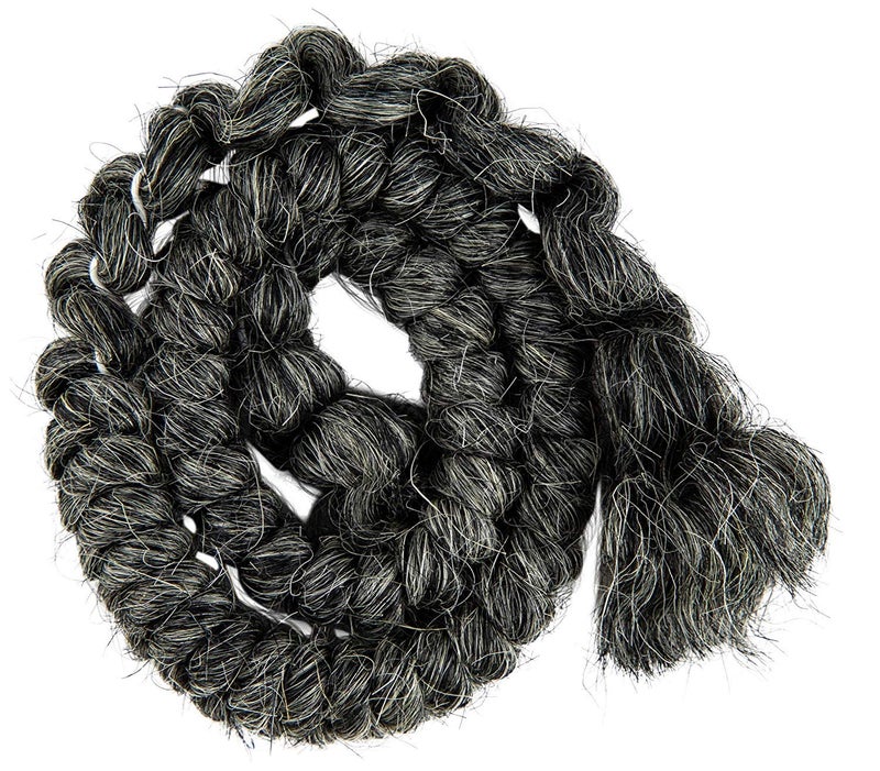 Mehron Makeup Crepe Hair Fake Hair for Special Effects Makeup Theatre Stage Screen Cosplay Halloween FX 12 Inch Extra Long Braid Dark Grey