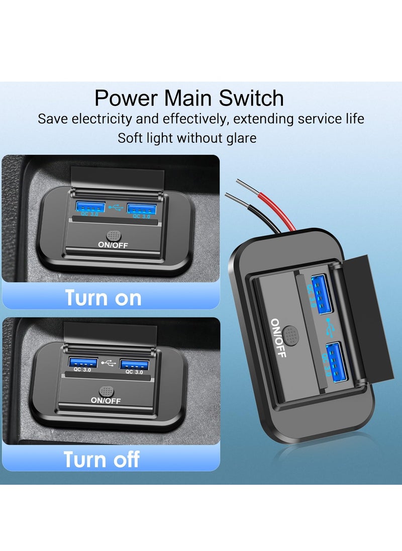 KASTWAVE - 12V QC 3.0 USB Car Charger - Lightning-Fast Charging, Convenient Flip Cover, Anti-Slip Button Switch, Low Standby Power Consumption, Wide Compatibility, Easy Installation - Image 1