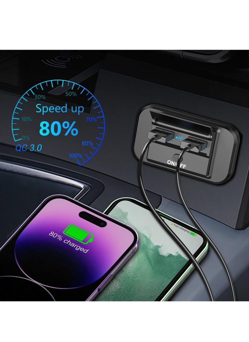 KASTWAVE - 12V QC 3.0 USB Car Charger - Lightning-Fast Charging, Convenient Flip Cover, Anti-Slip Button Switch, Low Standby Power Consumption, Wide Compatibility, Easy Installation - Image 1