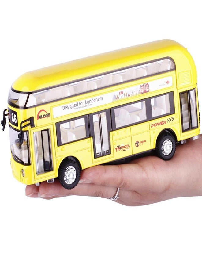 DARVICE Double Decker Bus Toy Diecast Metal London Bus Light Sound Openable Door Pullback - Image 3