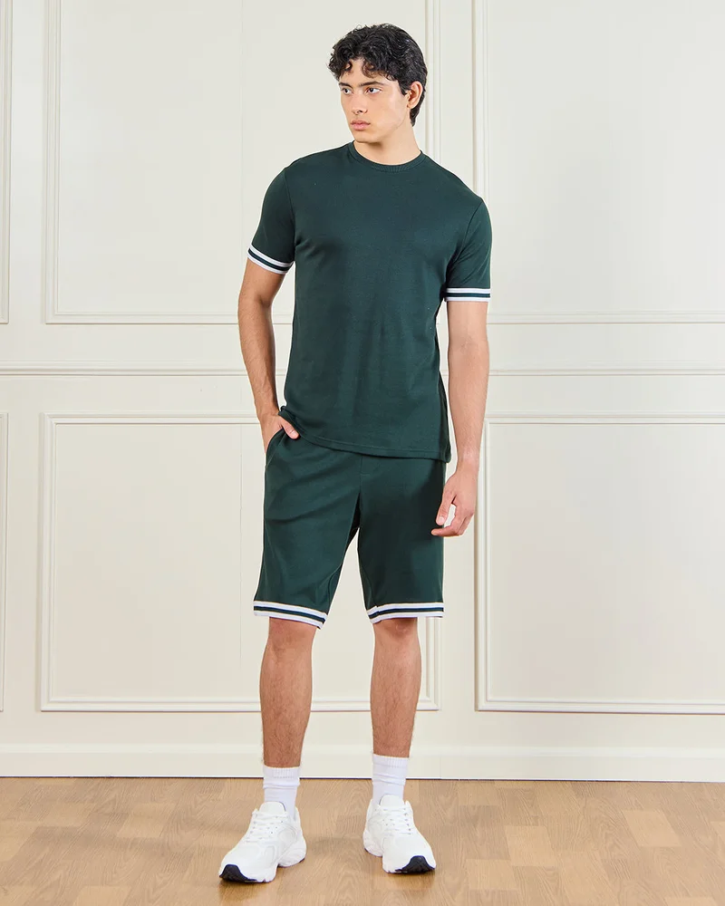 Redtag Men Green Sports Shorts