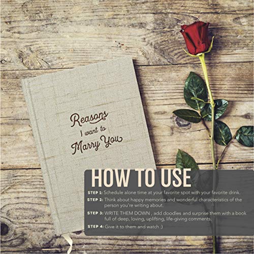 Amehla Reasons I Want to Marry You Wedding Gift Notebook - Write Love Letters To and From Bride & Groom - Linen Hardcover Letterpress and Embossed Journal for Proposal, Engagement, Anniversary, Fiance Gifts - Image 3