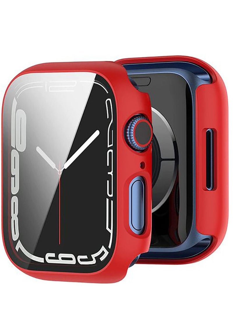 Generic - 2 In 1 PC Case + Film For Apple Watch Series 7&8 45mm - Red - Image 1