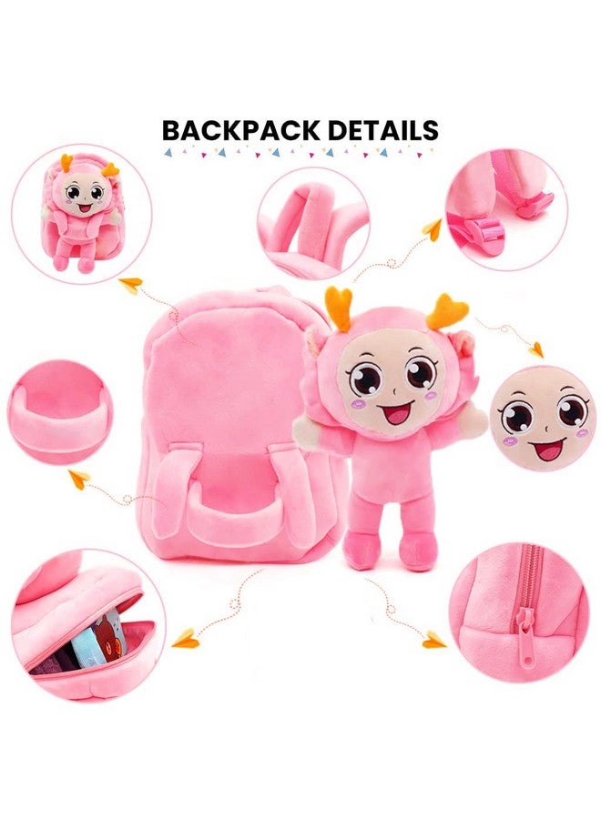 فرانتك حقيبة ظهر مدرسية ناعمة ولطيفة للأطفال للنزهات (جسم كامل وردي الشكل 24 ب) - Image 4