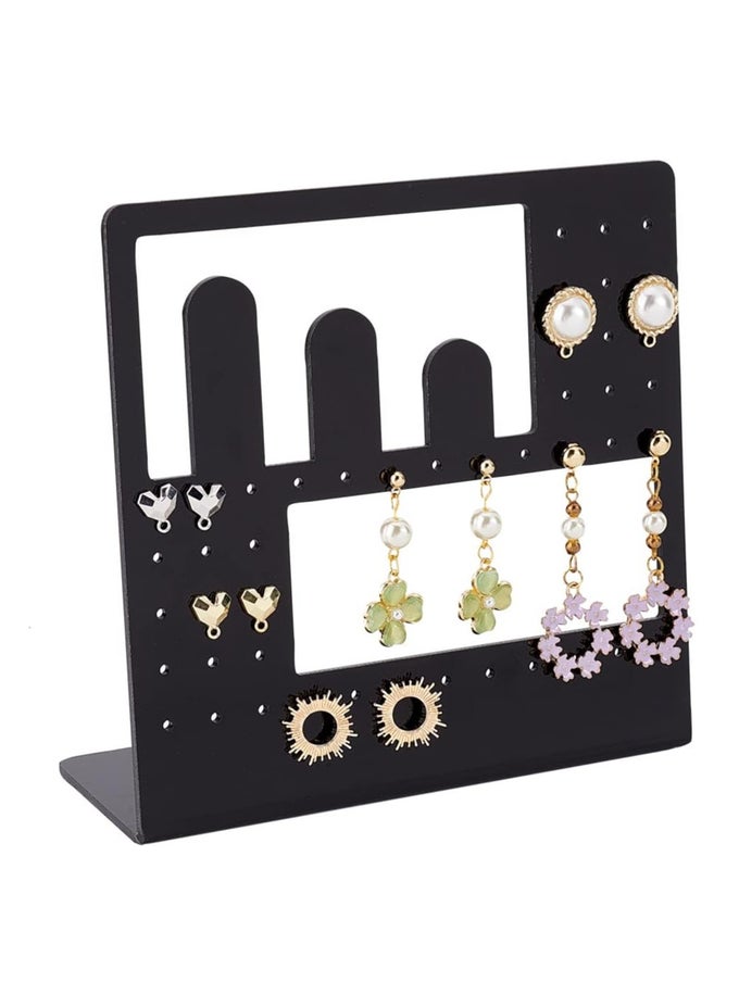 ACRYLIC EARRING DISPLAY STANDS - BLACK L-SHAPED EARRINGS AND EAR STUD ORGANIZER