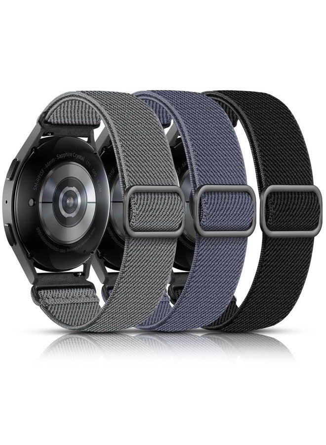 Lerobo Elastic Bands Compatible with Samsung Galaxy Watch 7/6/5/4 40mm 44mm/for Galaxy Watch 6 4 Classic 43mm 47mm 42mm 46mm/Active 2/FE, 3 Pack 20mm Soft Adjustable Breathable Sport Band - Image 1