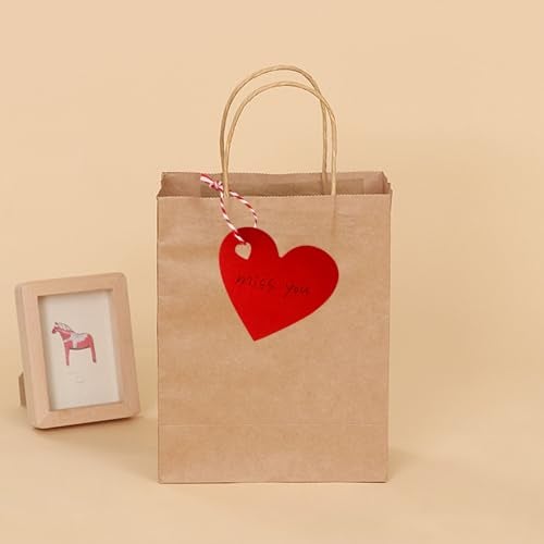 FUGUIR 100 Pcs Red Gift Tags Valentine Heart Shaped Paper Tags Red Heart Cutouts with 300 Feet String for Valentines Day Mothers Day Wedding Party Gift Wrapping Hang Labels - Image 3