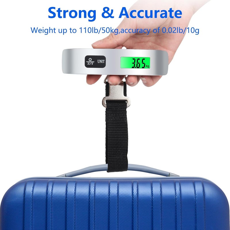 VIGIND Digital Luggage Scale, Portable Handheld Baggage Electronic Scale, Suitcase Scale with Temperature Sensor and 110 Pound Capacity Hanging Luggage Weight Scale for Travel - Battery Included - Image 5