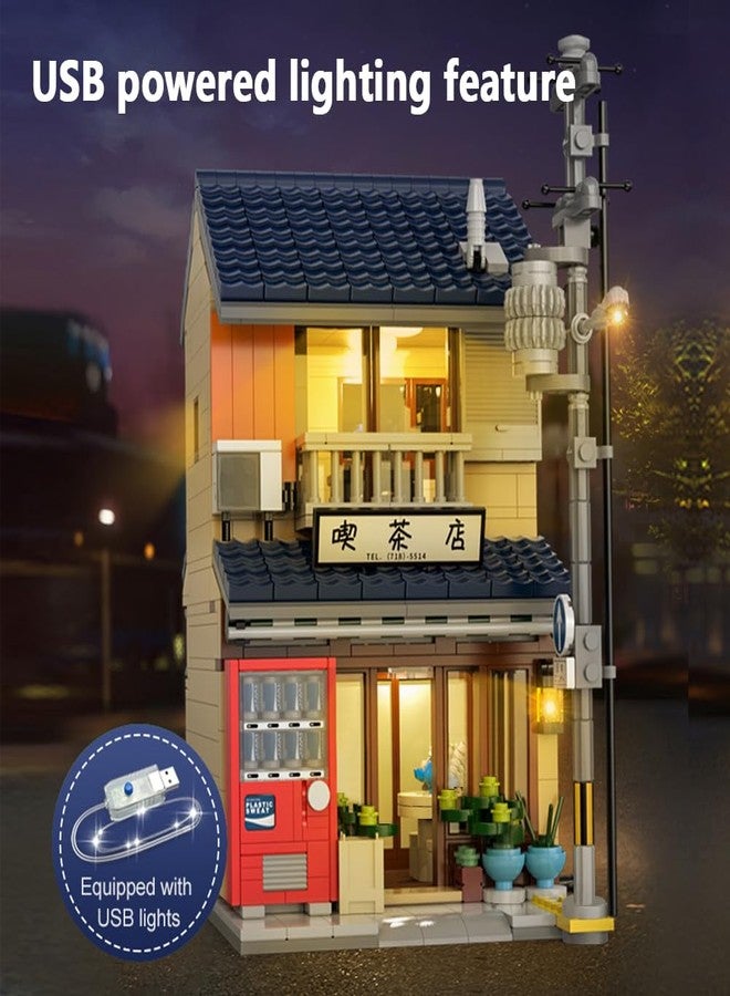 CaDA C66010W Japanese Tea House Building Blocks Set, MOC Bricks Street View House Building Kit with Lighting Set, Building Toys Gift for Adults(1200 pcs) - Image 3