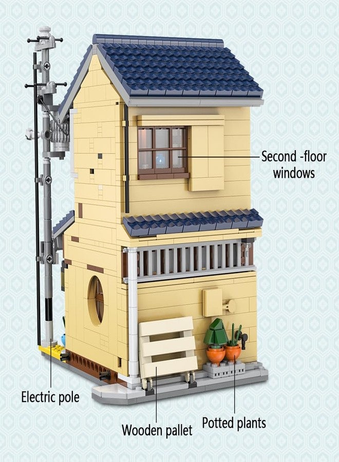 CaDA C66010W Japanese Tea House Building Blocks Set, MOC Bricks Street View House Building Kit with Lighting Set, Building Toys Gift for Adults(1200 pcs) - Image 4