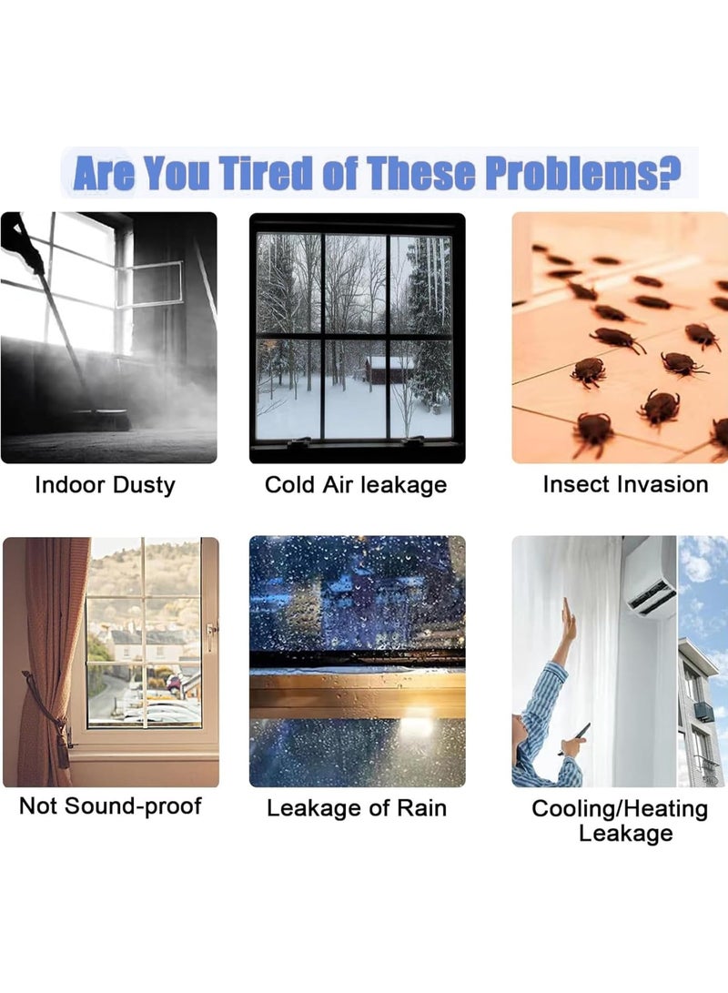 Soofam 3 Pack Silicone Seal Strip Door Seal Strip Door Weather Stripping Self Adhesive Soundproof Windscreens Used to keep out bugs, air, dust, windbreaks for bathrooms and door and window glass gaps - Image 4