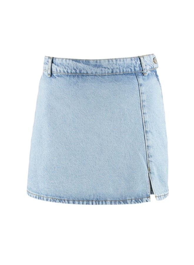 trendyol Blue Denim Skirt with Shorts  - Image 4
