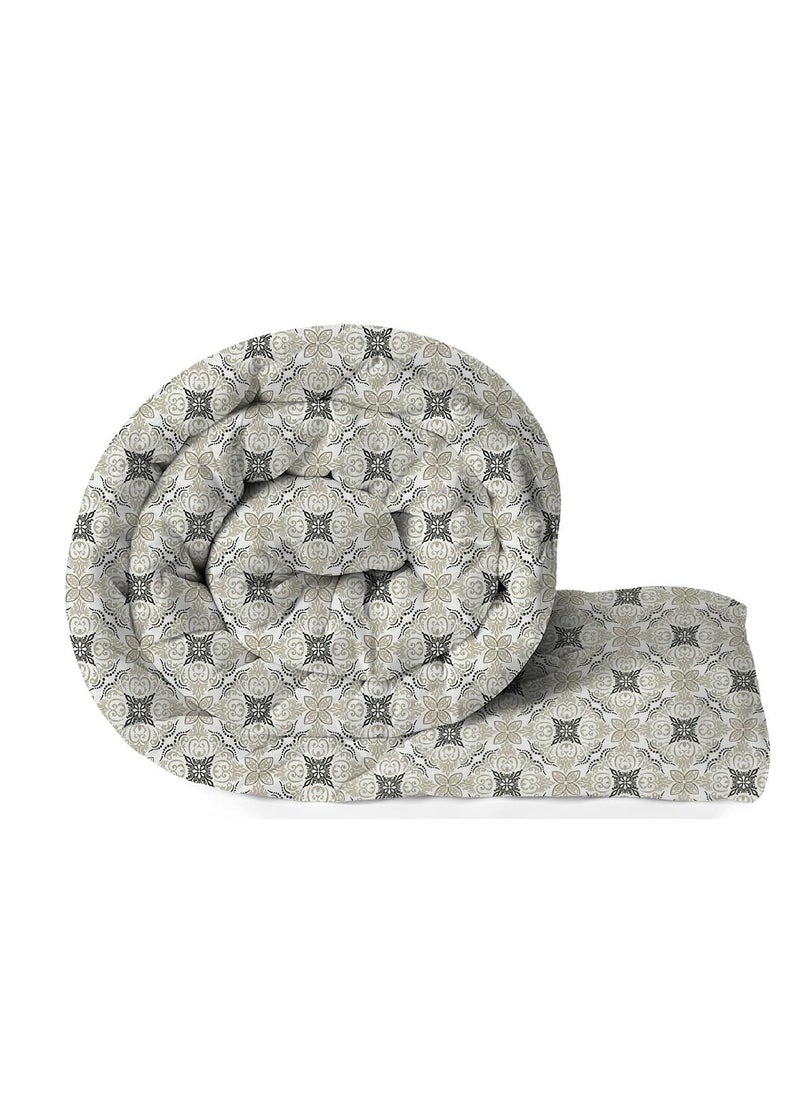 BSB HOME BSB HOME Snuggle Up 3O SummerAll Season Printed Reversible Single Bed Glace Cotton Microfiber Comforter Blanket Quilt Dohar Rajaai Duvets 220 GSM Grey White  - Image 1