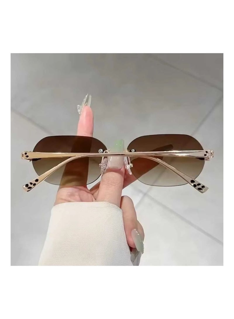 POLITE Unisex Frameless Sunglass Tiger Temple - Image 3