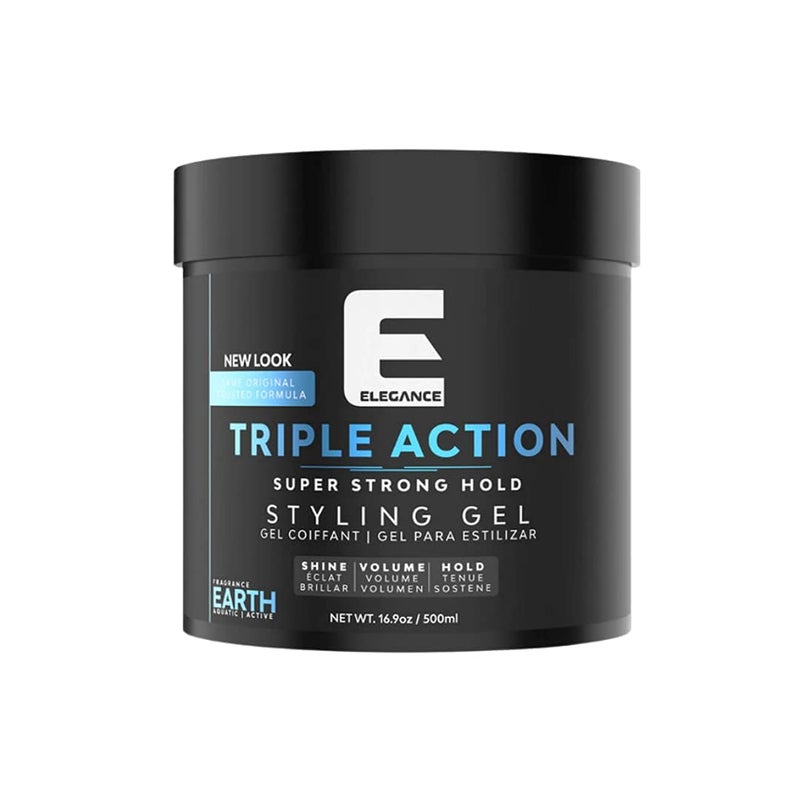 E Elegance Earth Fragrance Triple Action Hair Gel for Men And Women - Super Strong Hold, Extreme Volume, And Long Lasting Shine - Flake Free And Refreshing Fragrance - All Hair Types, 8.45oz - Image 1