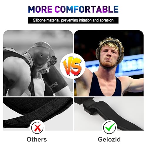 Gelozid Adjustable Wrestling Headgear for BJJ, MMA Grappling and Training, Ear Guard and Cauliflower Protection Helmet (Large, 20.7-24.6in, Black and Yellow) - Image 2