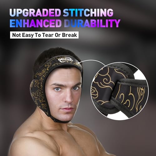 Gelozid Adjustable Wrestling Headgear for BJJ, MMA Grappling and Training, Ear Guard and Cauliflower Protection Helmet (Large, 20.7-24.6in, Black and Yellow) - Image 4