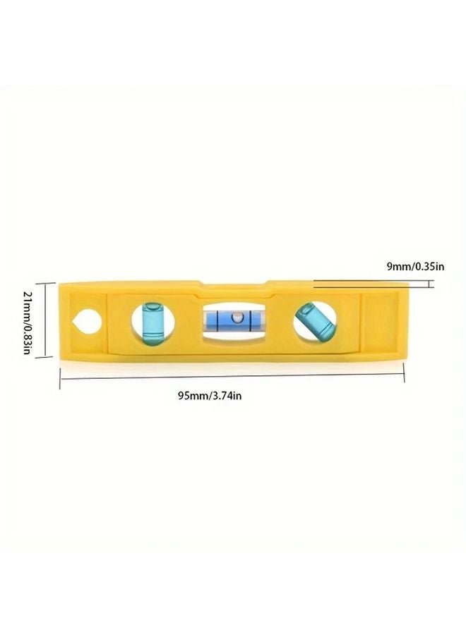 Yellow Magnetic Torpedo Level Portable Durable Plastic Measuring Instrument with Hanging Chain - Image 3