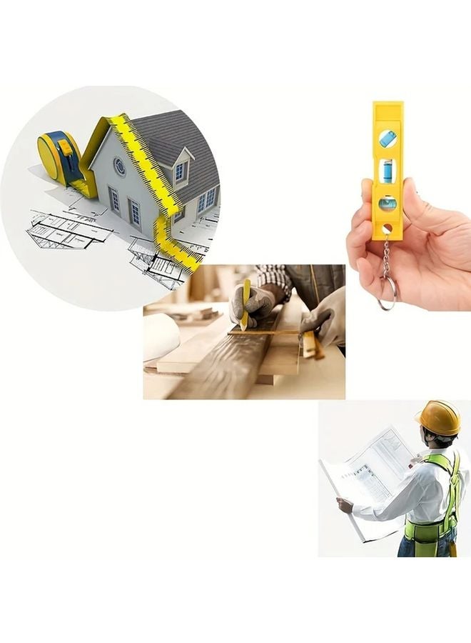 Yellow Magnetic Torpedo Level Portable Durable Plastic Measuring Instrument with Hanging Chain - Image 5