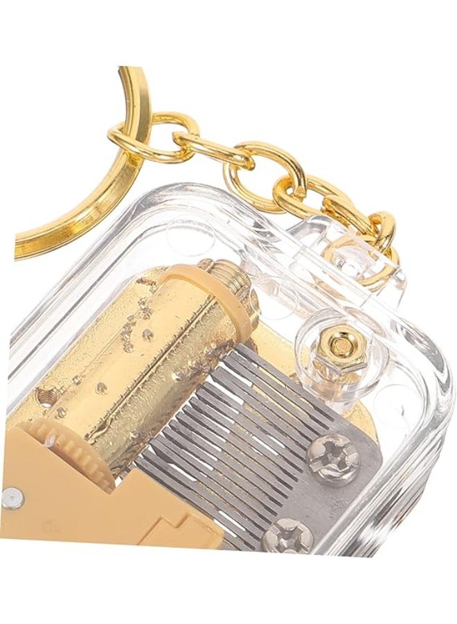 Music Box Keychain - Women Wallet Key Ring, Moving Castle Theme, Party Favor, Mechanism (Golden) - Image 5